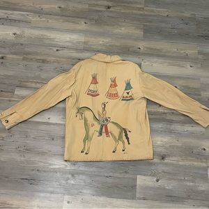 Vintage POLO Ralph Lauren 100% Leather Suede Indian Western Jacket w/ Tags S